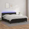 Image de vidaXL Sommier tapissier avec matelas et LED Noir 160x200cm Similicuir