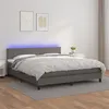 Image de vidaXL Sommier à lattes de lit avec matelas et LED Gris 160x200 cm