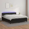 Image de vidaXL Sommier à lattes de lit avec matelas et LED Noir 180x200cm