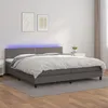 Image de vidaXL Sommier à lattes de lit avec matelas et LED Gris 200x200 cm