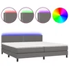 Image de vidaXL Sommier tapissier et matelas et LED Gris 200x200 cm Similicuir