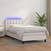Image de vidaXL Sommier à lattes de lit avec matelas et LED Blanc 90x190cm