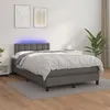 Image de vidaXL Sommier à lattes de lit avec matelas et LED Gris 120x200 cm