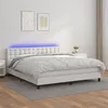 Image de vidaXL Sommier à lattes de lit avec matelas et LED Blanc 160x200 cm