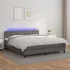 Image de vidaXL Sommier à lattes de lit avec matelas et LED Gris 160x200 cm
