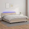 Image de vidaXL Sommier à lattes de lit avec matelas LED Cappuccino 160x200 cm