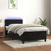 Image de vidaXL Sommier à lattes de lit avec matelas LED Noir 90x200 cm Velours