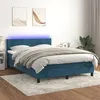 Image de vidaXL Sommier à lattes de lit avec matelas LED Bleu foncé 140x190 cm
