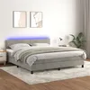 Image de vidaXL Sommier à lattes de lit avec matelas LED Gris clair 160x200 cm