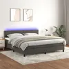 Image de vidaXL Sommier à lattes de lit avec matelas LED Gris foncé 160x200 cm3134292