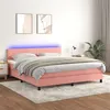 Image de vidaXL Sommier à lattes de lit avec matelas LED Rose 180x200cm Velours