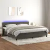 Image de vidaXL Sommier à lattes de lit avec matelas LED Gris foncé 200x200 cm