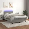 Image de vidaXL Sommier à lattes de lit avec matelas LED Gris clair 120x200 cm