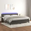 Image de vidaXL Sommier à lattes de lit avec matelas LED Gris foncé 200x200 cm