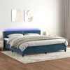 Image de vidaXL Sommier à lattes de lit avec matelas LED Bleu foncé 200x200 cm