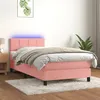 Image de vidaXL Sommier à lattes de lit avec matelas et LED Rose 90x200 cm