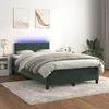 Image de vidaXL Sommier à lattes de lit avec matelas LED Vert foncé 120x200 cm