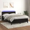 Image de vidaXL Sommier à lattes de lit avec matelas et LED Noir 140x190 cm
