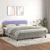 Image de vidaXL Sommier à lattes de lit avec matelas LED Gris clair 160x200 cm3134411