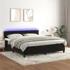 Image de vidaXL Sommier à lattes de lit avec matelas et LED Noir 180x200 cm