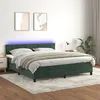 Image de vidaXL Sommier tapissier matelas et LED Vert foncÃ© 180x200 cm Velours