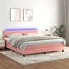 Image de vidaXL Sommier à lattes de lit avec matelas et LED Rose 180x200 cm