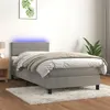 Image de vidaXL Sommier à lattes de lit et matelas et LED Gris clair 80x200 cm