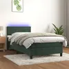 Image de vidaXL Sommier à lattes de lit et matelas et LED Vert foncé 80x200 cm3134432