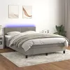 Image de vidaXL Sommier à lattes de lit avec matelas LED Gris clair 140x190 cm