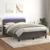 Image de vidaXL Sommier à lattes de lit avec matelas LED Gris foncé 140x190 cm