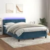Image de vidaXL Sommier à lattes de lit avec matelas LED Bleu foncé 140x200 cm