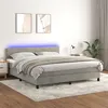 Image de vidaXL Sommier à lattes de lit avec matelas LED Gris clair 160x200 cm