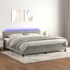 Image de vidaXL Sommier à lattes de lit avec matelas LED Gris clair 200x200 cm