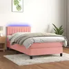 Image de vidaXL Sommier à lattes de lit avec matelas et LED Rose 80x200 cm