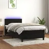 Image de vidaXL Sommier à lattes de lit avec matelas et LED Noir 90x200 cm