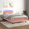 Image de vidaXL Sommier à lattes de lit avec matelas et LED Rose 120x200cm