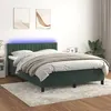 Image de vidaXL Sommier à lattes de lit avec matelas LED Vert foncé 140x190 cm
