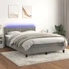 Image de vidaXL Sommier à lattes de lit avec matelas LED Gris clair 140x200 cm