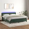 Image de vidaXL Sommier à lattes de lit avec matelas LED Vert foncé 160x200 cm