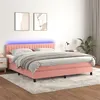 Image de vidaXL Sommier à lattes de lit avec matelas et LED Rose 160x200 cm