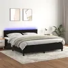 Image de vidaXL Sommier à lattes de lit avec matelas et LED Noir 180x200 cm