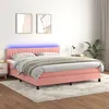 Image de vidaXL Sommier à lattes de lit avec matelas et LED Rose 180x200 cm