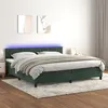Image de vidaXL Sommier à lattes de lit avec matelas LED Vert foncé 200x200 cm