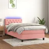 Image de vidaXL Sommier à lattes de lit avec matelas et LED Rose 80x200 cm3134554
