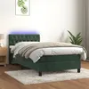 Image de vidaXL Sommier à lattes de lit avec matelas et LED Vert foncé 90x190cm