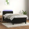 Image de vidaXL Sommier à lattes de lit avec matelas et LED Noir 90x200 cm3134563