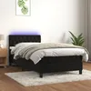 Image de vidaXL Sommier tapissier avec matelas et LED Noir 100x200 cm Velours