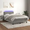 Image de vidaXL Sommier tapissier matelas et LED Gris clair 120x200 cm Velours
