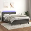 Image de vidaXL Sommier à lattes de lit avec matelas LED Gris foncé 140x200 cm