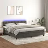 Image de vidaXL Sommier à lattes de lit avec matelas LED Gris foncé 160x200 cm